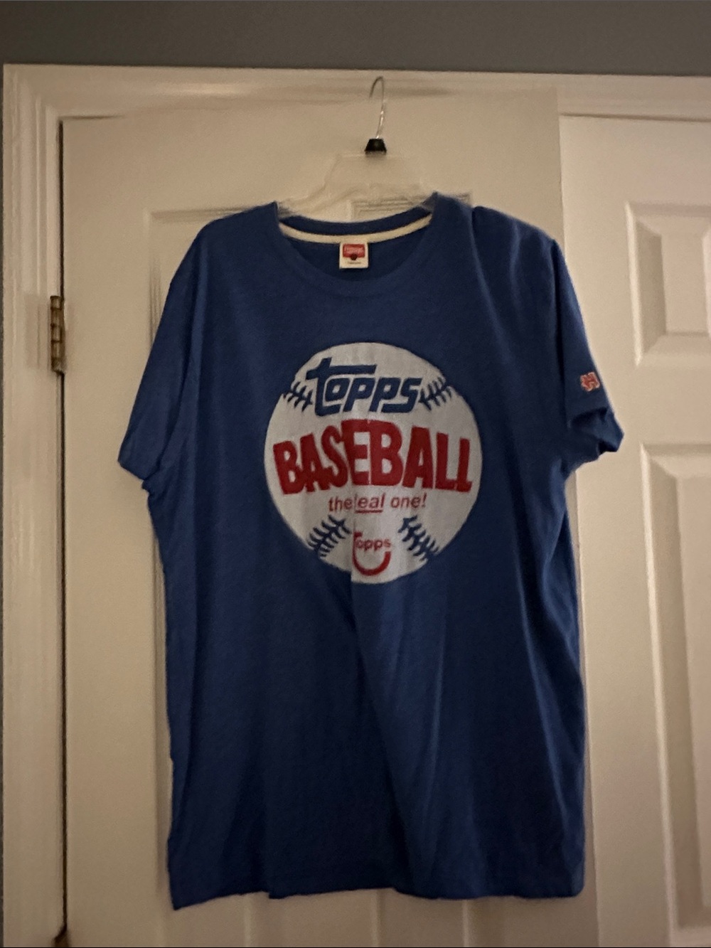 Topps Royal Blue Baseball Graphic Tee with Red Accents